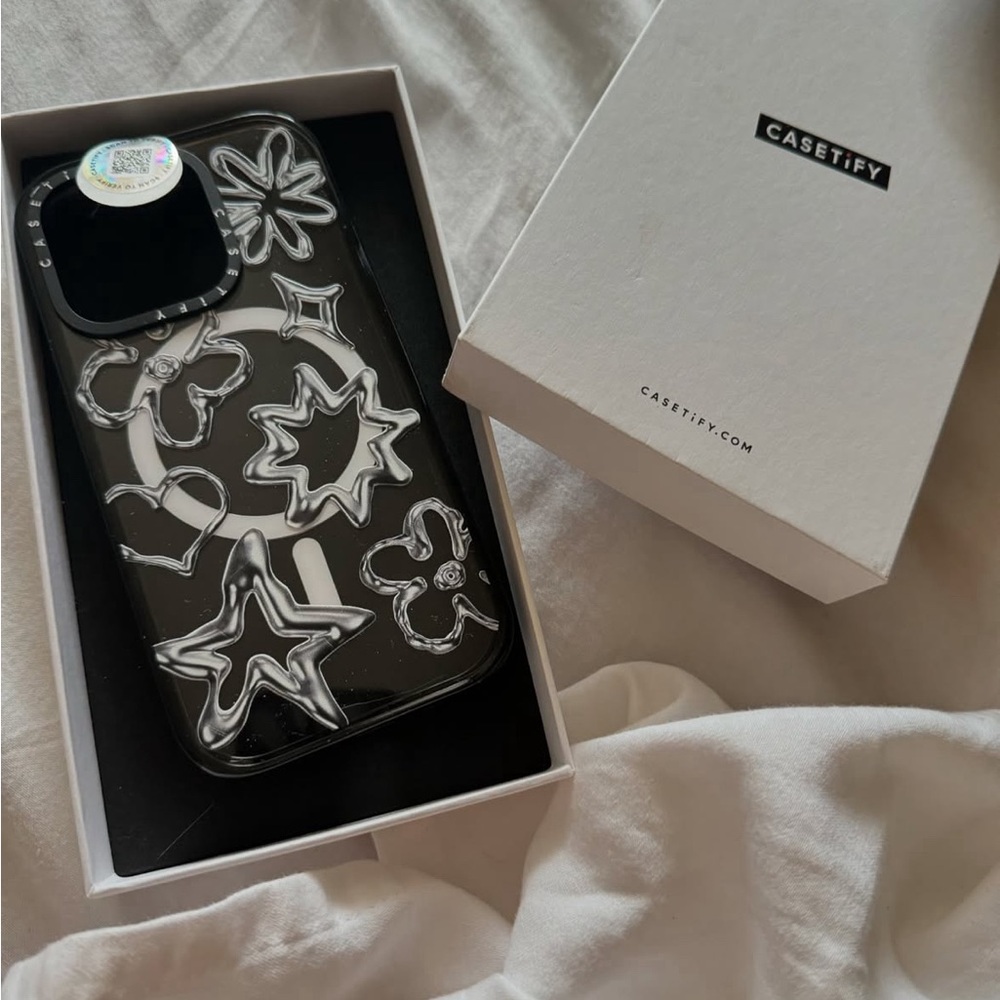 Casetify Black Case with Silver Star Accents